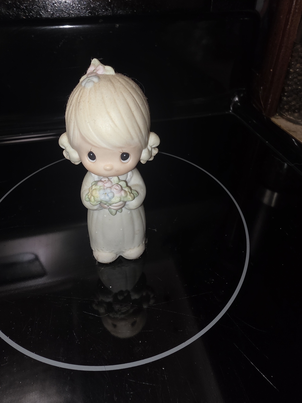 Precious Moments Figurine in Cream with Pastel Flowers